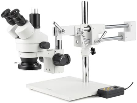 Trinocular stereo zoom microscope with 90x magnification