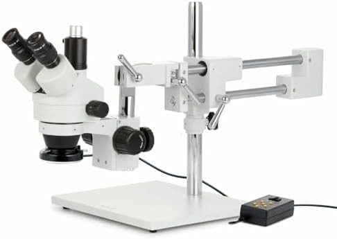 Professional trinocular stereo zoom boom arm microscope