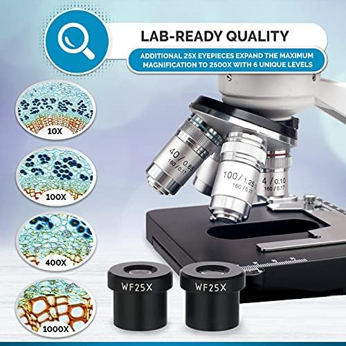 Black Binocular Compound Microscope with Mechanical Stage — photo 3