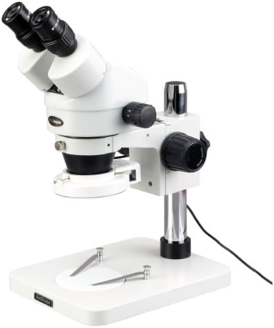 Binocular stereo zoom microscope with led light