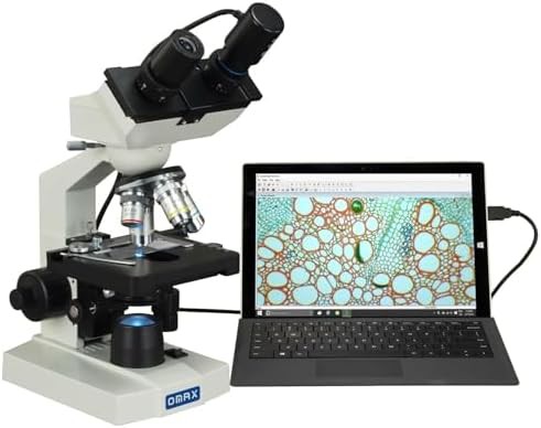 OMAX 2500X lab binocular compound LED microscope with double layer