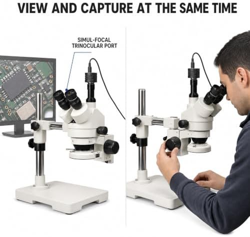 Vision Scientific trinocular stereo zoom microscope 144 LED light — photo 3