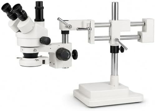 Vision Scientific trinocular stereo zoom microscope double arm boom