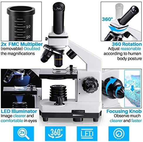 Biological Microscope with Backpack and Shutter — photo 3