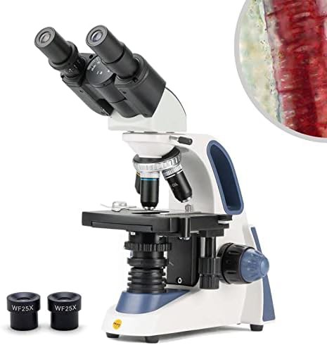 Binocular research microscope with mechanical stage
