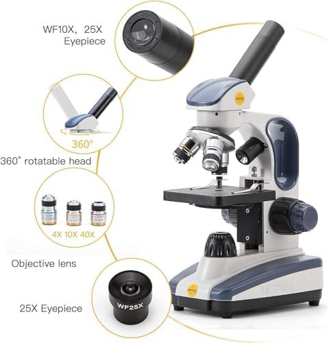 Cordless monocular student compound microscope 1000x — photo 4
