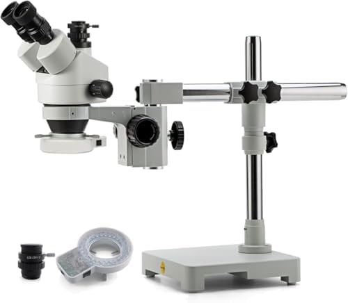 Swift S7 7X-45X trinocular stereo microscope with boom stand