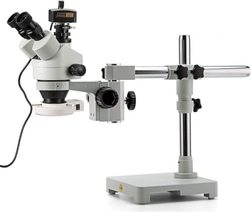 Swift S7 7X-45X trinocular stereo microscope with boom stand — photo 5