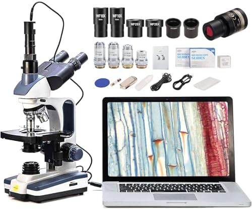 Trinocular microscope with 1.3mp USB camera