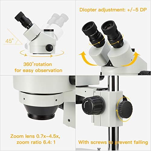 Swift trinocular stereo zoom microscope with pillar stand — photo 3