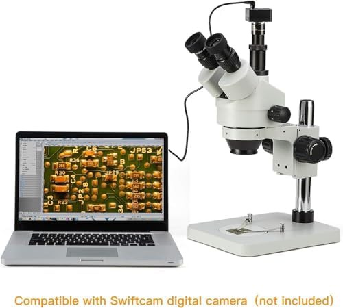 Swift trinocular stereo zoom microscope with pillar stand — photo 5