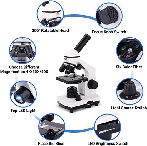 Monocular biological microscope with education kit — photo 4