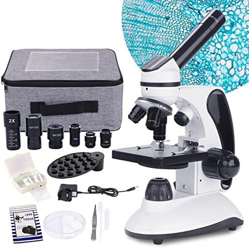 Monocular science microscope with carrying case