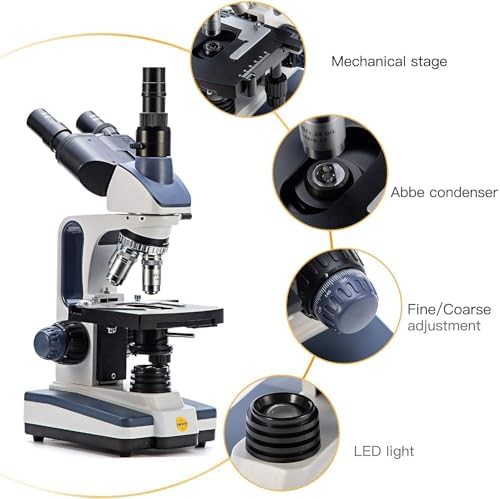 SW350t trinocular compound microscope mechanical stage — photo 3