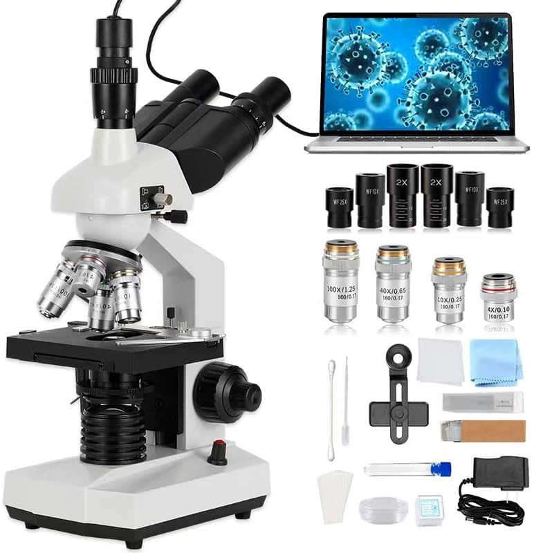 Trinocular digital microscope with USB camera