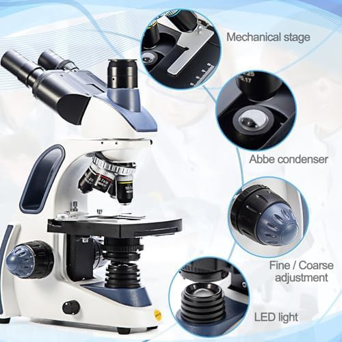 Trinocular microscope with 5MP camera and phone adapter — photo 4
