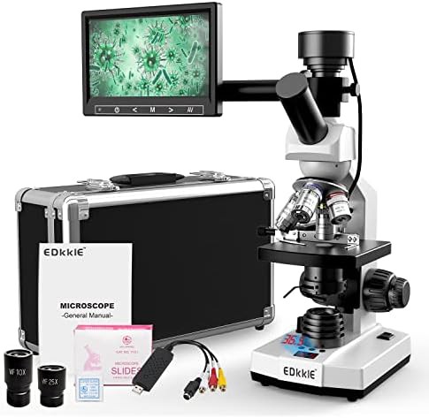 Research grade compound monocular microscope with LCD screen