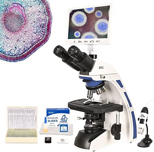 Trinocular digital microscope with screen
