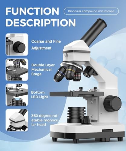 White Student Compound Lab Microscope — photo 4