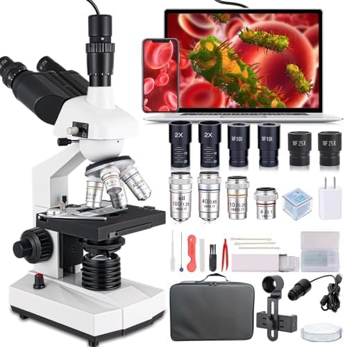 Trinocular professional microscope with USB camera