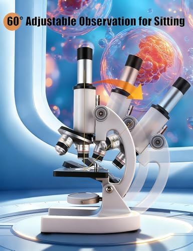 Light white compound microscope with slides set — photo 5