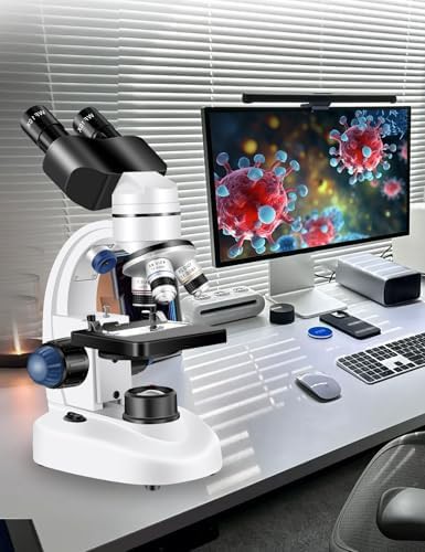 White binocular USB camera education microscope — photo 3