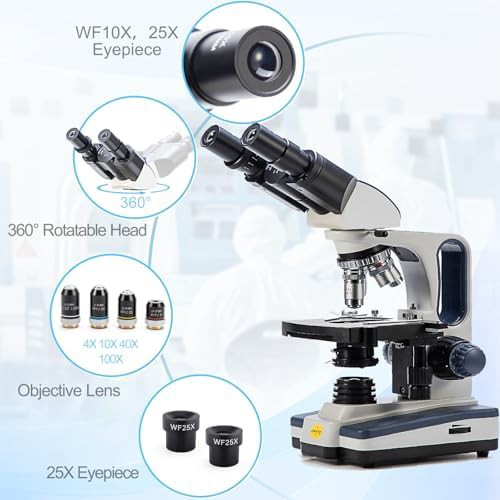 Digital binocular compound microscope with Siedentopf head — photo 3