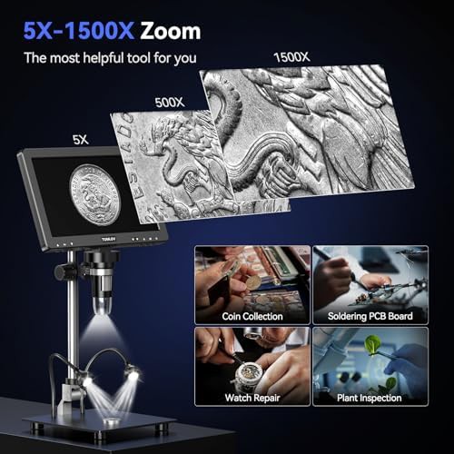 Large screen digital microscope with LED lights — photo 3