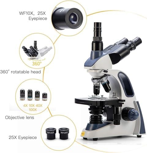 Trinocular microscope with 18MP camera and cover slips — photo 3