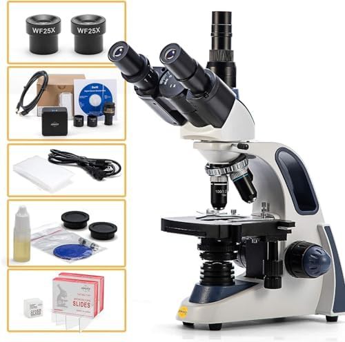 Trinocular microscope with 18MP camera and cover slips — photo 4