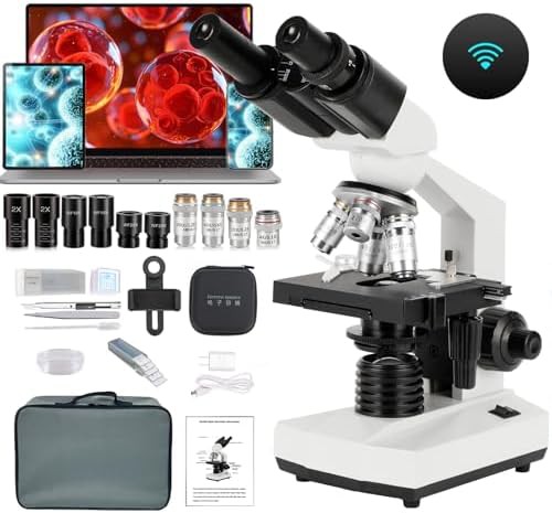 Binocular 5000X microscope with WiFi connection