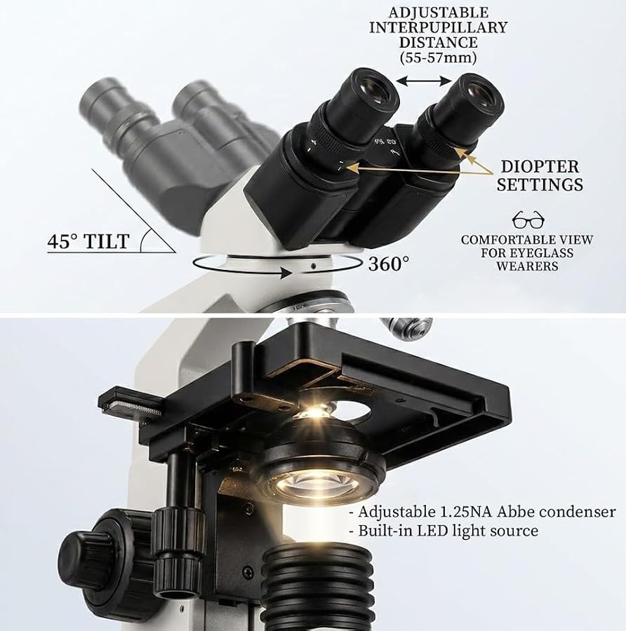 Trinocular Compound Lab Microscope with 5000x Zoom — photo 5