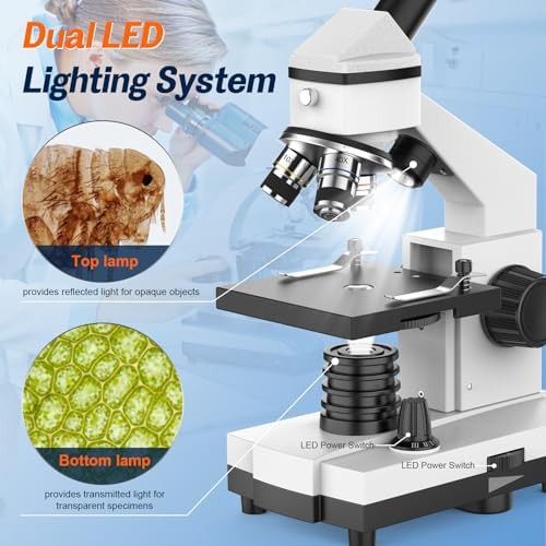 Monocular biological microscope with dual light — photo 4