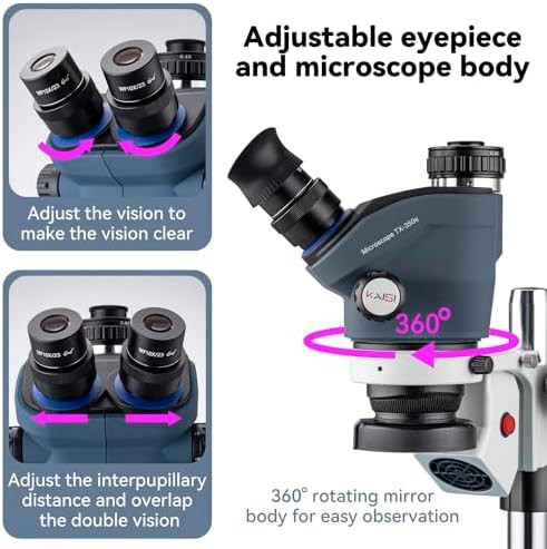 Kaisi professional trinocular microscope for soldering with camera — photo 3