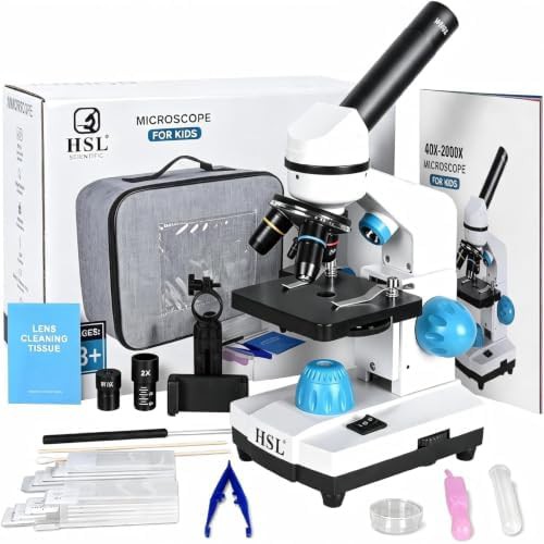 Monocular microscope for kids with phone adapter
