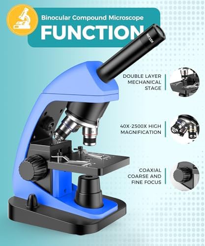 Blue Monocular Compound Microscope for Lab Teaching — photo 3