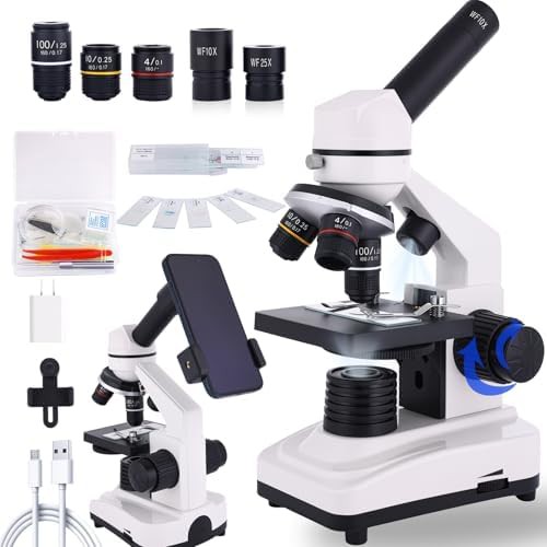 Compound monocular microscope with phone holder