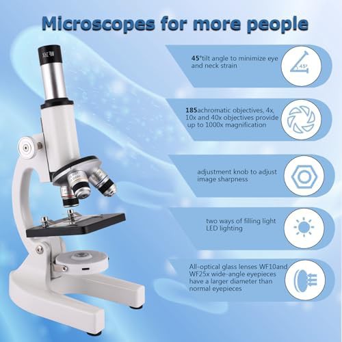 Light White Microscope with Slides Set — photo 5