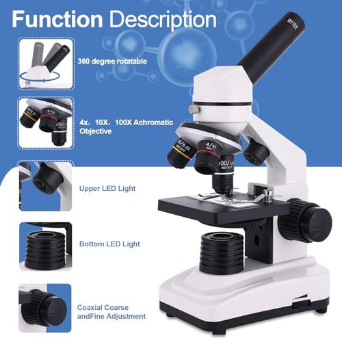 White Compound Microscope with Phone Holder — photo 5