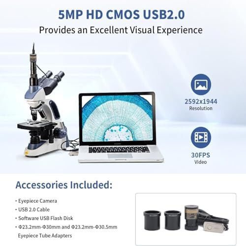 SW380t trinocular compound microscope with camera — photo 3