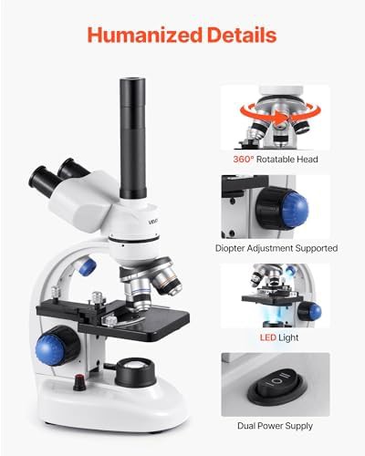 VEVOR Trinocular Microscope with Metal Stand — photo 5