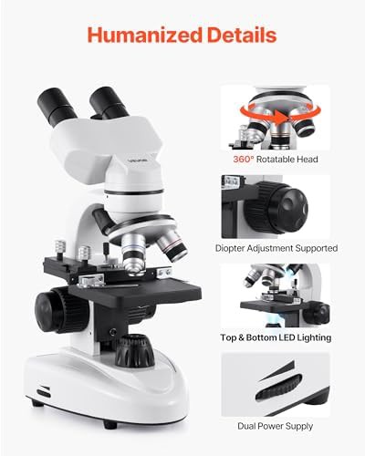 VEVOR Compound Binocular Microscope 2000X Magnification — photo 5