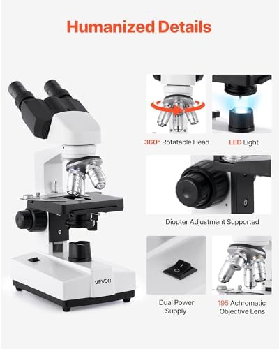 VEVOR Binocular Compound Microscope 5000X Magnification — photo 5