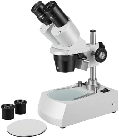 Stereo binocular microscope on pillar stand