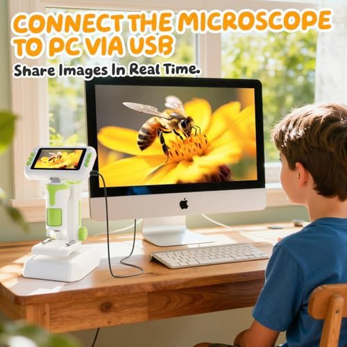 HEWEIMEI 1600X kids microscope with slides kit — photo 4