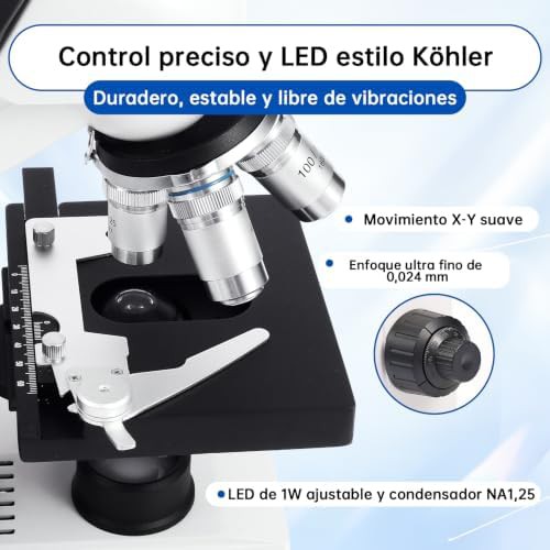 Trinocular compound microscope with 2MP camera and case — photo 5