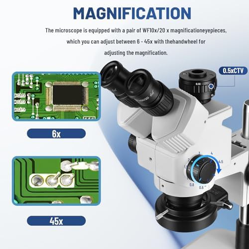Trinocular stereo zoom microscope with adapter — photo 3