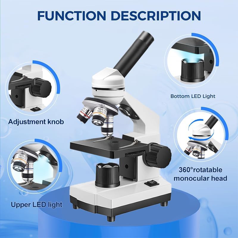 Compound biological microscope with dual LED lighting — photo 3