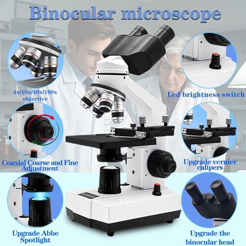Binocular professional biological microscope with large field — photo 3