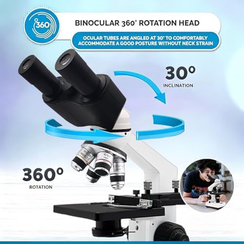 Binocular professional biological microscope with large field — photo 5